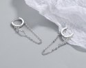Silver earrings cross zircons