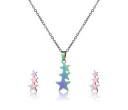 THREE STARS holographic necklace and earrings set