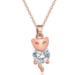 Necklace pink gold fox