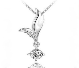 Necklace silver white zirconia