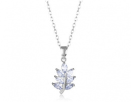 Silver leaf necklace
