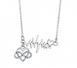 Silver necklace infinity in the heart