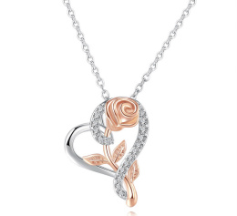 Necklace gold rose silver