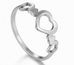 Heart silver ring - 9