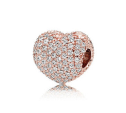 Rose gold heart charm pendant