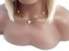 Gold chain celebrity 46+5 necklace butterfly pearls