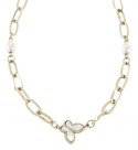 Gold chain celebrity 46+5 necklace butterfly pearls