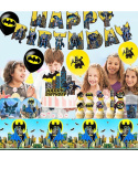 Dekoracje urodzinowe Batman 63 elementy, balony , girlanda , kubki , talerze i wiele innych !