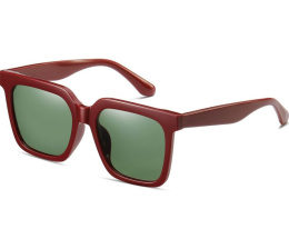 Jatuke Spolaryzowane retro okulary bordowe przeciwsłoneczne UV400 Handcrafted octan ramki , z etui i ściereczka