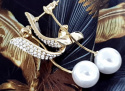 Kolczyki złote cyrkonia pozłacane perly