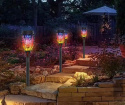 Lampa solarna do ogrodu, lampiony ogrodowe (6 szt.), 12 diod LED, odporna na warunki atmosferyczne, z kolorowym efektem płomieni