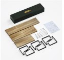 Love-KANKEI Rustic Wooden Shelves, Wall Bookcase Set of 3pcs, Solid Wood & Metal Love-KANKEI Rustic Wooden Shelves, Wall Bookcase Set of 3pcs, Solid Wood & Metal