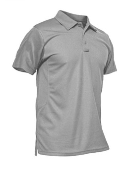 Męska koszulka polo KEFITEVD z krótkim rękawem - Szybkoschnąca - Sport i outdoor - z uchwytem na okulary - Szara , Rozm M