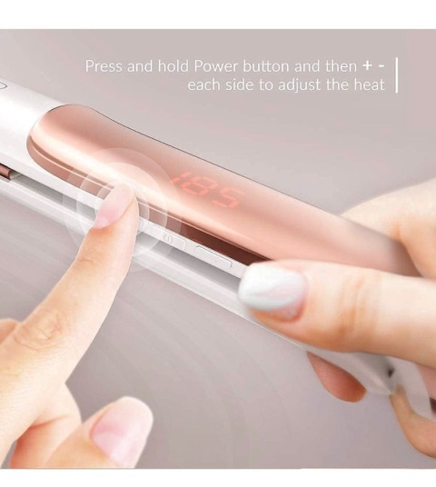 Prostownica , lokówka do włosów- regulowana temperatura z płytkami ceramicznymi - Rose Gold - Lily England