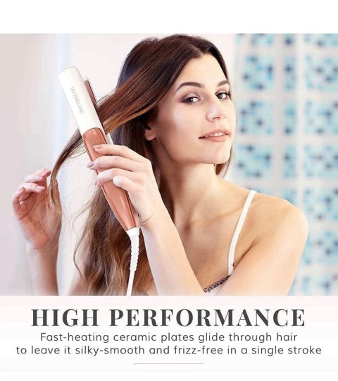 Prostownica , lokówka do włosów- regulowana temperatura z płytkami ceramicznymi - Rose Gold - Lily England