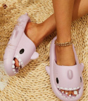 SAGUARO Shark slippers flap lace 38/39 czarne, soft and comfortable, unisex , for summer, non-slip slippers czarne