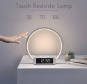 WILIT Lampka nocna LED z bezprzewodową funkcją ładowania (5 W), budzik świetlny, dotykowa, ściemniana- szara