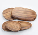 YFWOOD drewno akacjowe talerze do serwowania zestaw 4 szt -nieregularne półmiski