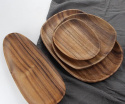 YFWOOD drewno akacjowe talerze do serwowania zestaw 4 szt -nieregularne półmiski