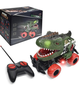 Zabawka RC z dinozaurem dla chłopców w wieku 3-8 lat, zdalnie sterowany samochód z pilotem