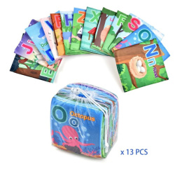 Zabawka edukacyjna - bawelniane karty do nauki i zabawy zestaw 14 szt