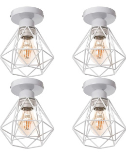 Zestaw 4 lamp - białe w stylu retro lampa biala