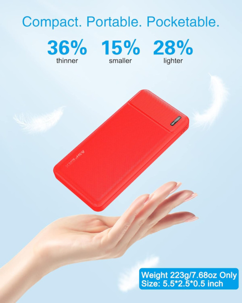 AsperX Power Bank 10 000 mAh 2 sztuki, C + 2 porty USB 2,4 A AsperX Power Bank 10 000 mAh 2 sztuki, C + 2 porty USB 2,4 A