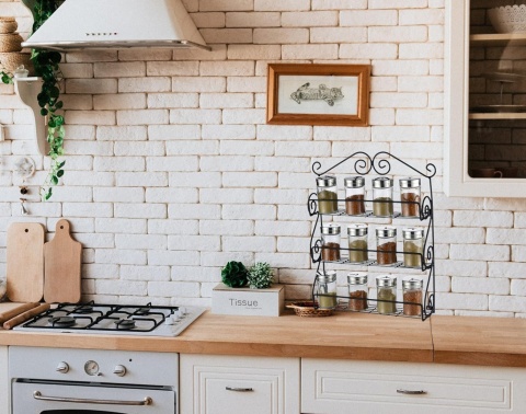 Exzact Stojak na przyprawy 3 poziomy montaż na ścianie lub szafce