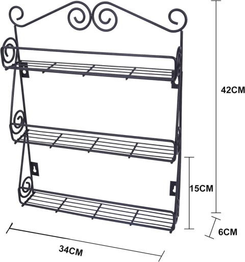 Exzact Stojak na przyprawy 3 poziomy montaż na ścianie lub szafce