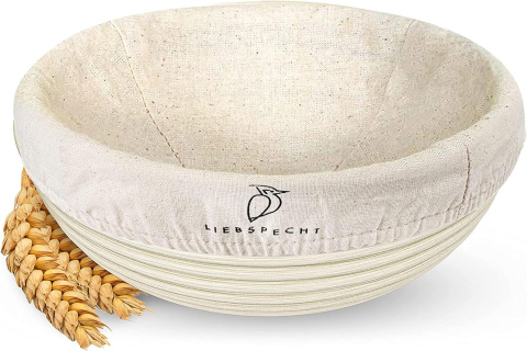Liebspecht Wysokiej jakości okrągły kosz do garowania 25 cm do chleba