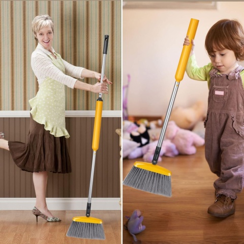 MASTERTOP Miotełka z trzonkiem 2 w 1, miotełka + do kurzu z mikrofibry