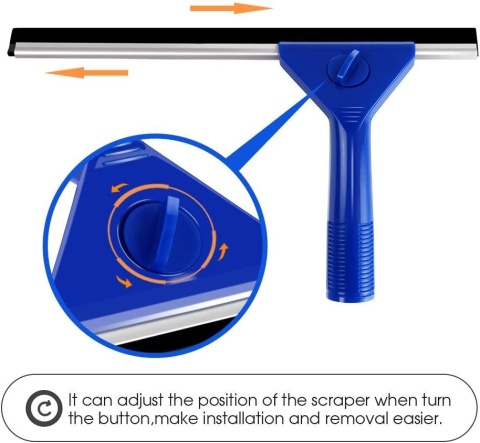 MASTERTOP Rakla do okien, zestaw do czyszczenia z drążkiem 120 cm