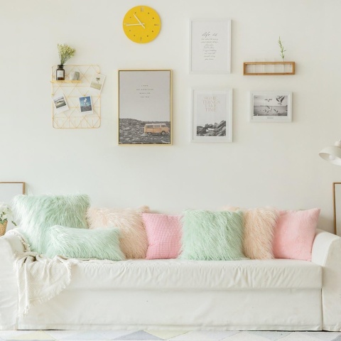 MIULEE Zestaw 2 poszewek na poduszki ze sztucznego futra 30 x 50 cm