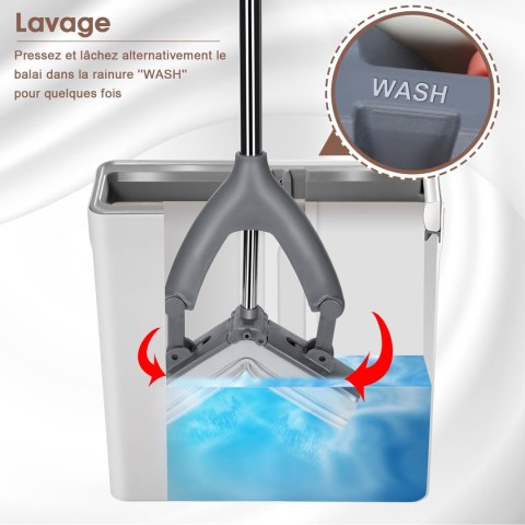 Mop i wiadro Mastertop z uchwytem teleskopowym 135 cm z 3 gąbkami Mop i wiadro Mastertop z uchwytem teleskopowym 135 cm z 3 gąbkami