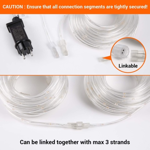 OxyLED Wąż świetlny 20 m, 300 diod LED, na zewnątrz, IP65, 8 trybów