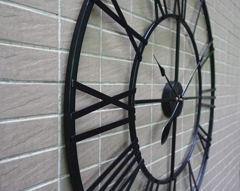 Outpicker Duży zegar ścienny, 40 cm, cichy, nietykający, metalowy