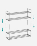 SONGMICS 2-poziomowy stojak na buty półki metalowe 30 x 92 x 33 cm
