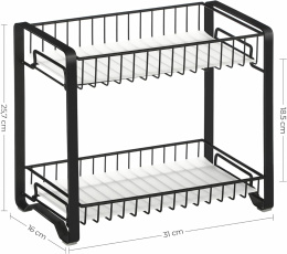 SONGMICS Regał na przyprawy, metalowy regał 2-poziomowy