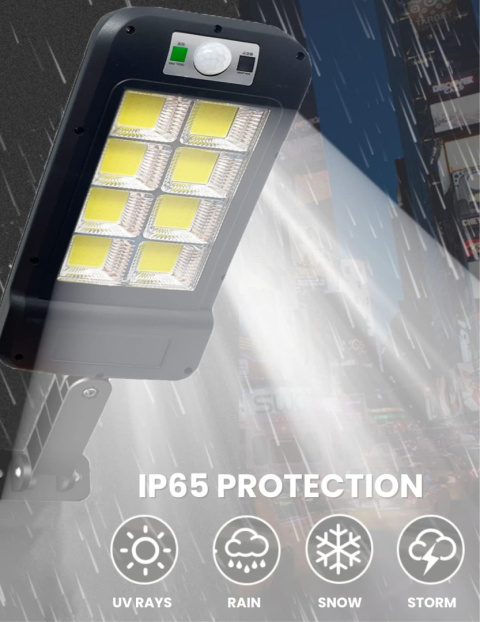 Solarna Lampa Uliczna 160 LED z Czujnikiem Ruchu wodoodporna IP65 Solarna Lampa Uliczna 160 LED z Czujnikiem Ruchu wodoodporna IP65