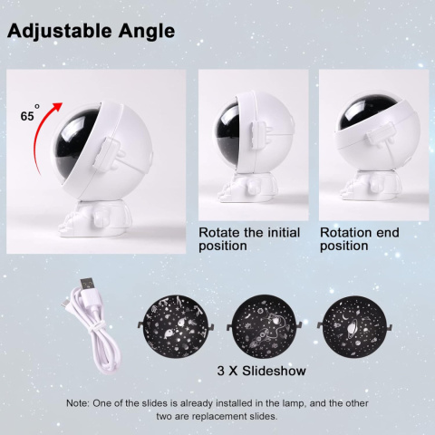 URAQT Projektor astronautów, lampa projektora dla dzieci z 3 slajdami URAQT Projektor astronautów, lampa projektora dla dzieci z 3 slajdami