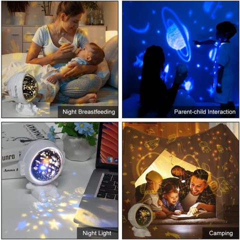 URAQT Projektor astronautów, lampa projektora dla dzieci z 3 slajdami URAQT Projektor astronautów, lampa projektora dla dzieci z 3 slajdami