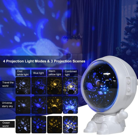 URAQT Projektor astronautów, lampa projektora dla dzieci z 3 slajdami URAQT Projektor astronautów, lampa projektora dla dzieci z 3 slajdami