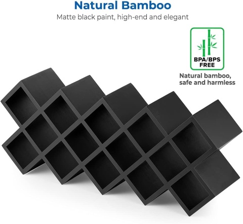 ecooe bambusowy stojak na przyprawy z 18 słoikami i etykietami