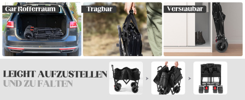 BedStory Składany wózek transportowy, turystyczny z hamulcami do 80 kg BedStory Składany wózek transportowy, turystyczny z hamulcami do 80 kg
