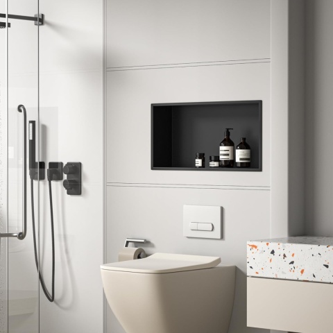 Bernkot wneka prysznicowa stal nierdzewna 60 x 30 x 10 cm czarny