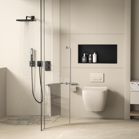 Bernkot wneka prysznicowa stal nierdzewna 60 x 30 x 10 cm czarny