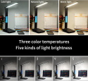 CSYY Lampa biurkowa LED 3 kolory i 5 poziomów jasności 10W z ladowarka