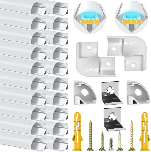 Chesbung LED profil aluminiowy 1 m, 20 sztuk w kształcie litery V