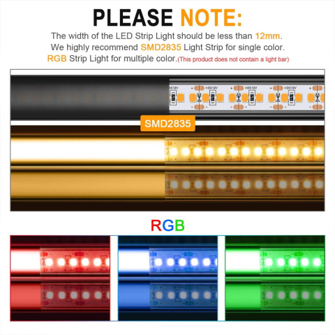 Chesbung profil aluminiowy LED, 6 x 1 m, listwa LED w kształcie litery U Chesbung profil aluminiowy LED, 6 x 1 m, listwa LED w kształcie litery U