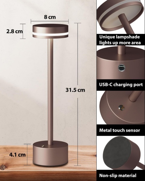 FUNTAPHANTA zestaw 2 szt lampa bezprzewodowa LED czujnik dotykowy